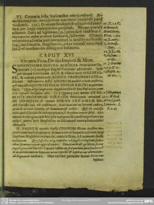 Caput XVI. Virtutes, Vitia, Divisio Imperii & Mors