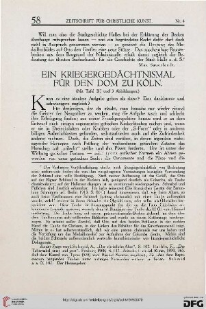Ein Kriegergedächtnismal für den Dom zu Köln
