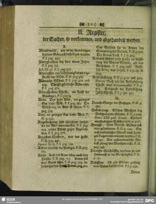 II. Register, der Sachen, so vorkommen, und abgehandelt werden