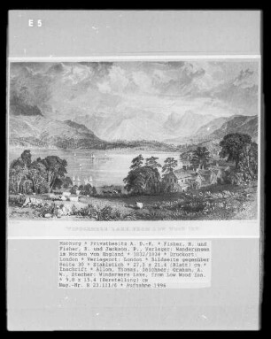Wanderungen im Norden von England, Band 1 — Bildseite gegenüber Seite 30 — Windermere Lake, from Low Wood Inn.