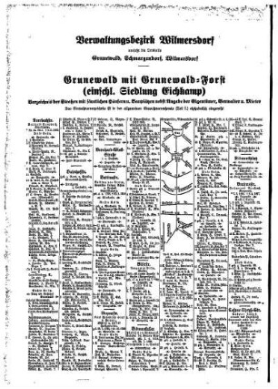Grunewald mit Grunewald=Forst (einschl. Siedlung Eichkamp)