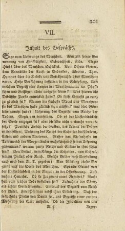Inhalt des Gesprächs.