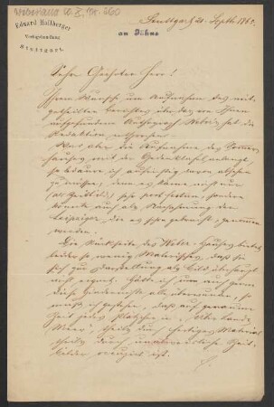 Brief an Friedrich Wilhelm Jähns : 21.09.1865