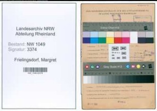 Entnazifizierung Margret Frielingsdorf , geb. 06.10.1914 (Steuerhelferin)