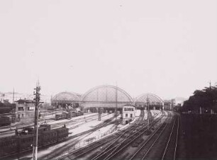Dresden, Hauptbahnhof, Blick von der Hohen Brücke, von Westen
