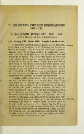 VII. Vom Westfälischen Frieden bis zur französischen Revolution 1648-1789