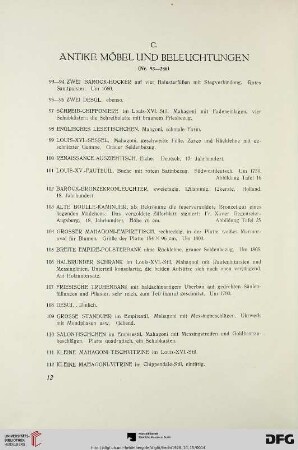 C. Antike Möbel und Beleuchtungen (Nr. 93-286)