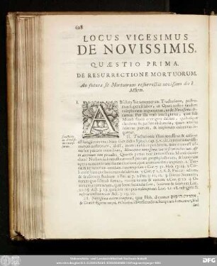 Locus Vicesimus De Novissimis.