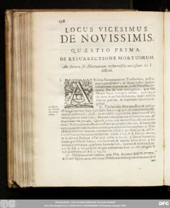 Locus Vicesimus De Novissimis.