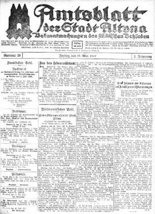 Nummer 20 : Freitag, den 19. Mai 1922
