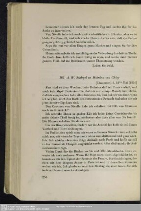 August Wilhelm von Schlegel an Helmina von Chézy, Chaumont, 18.05.1810