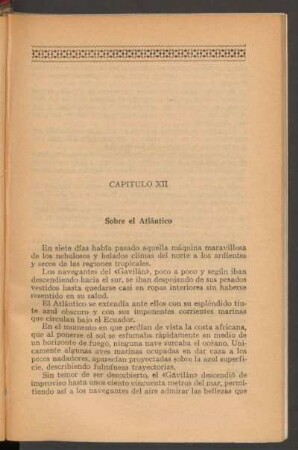 Capítulo XII - Sobre el Atlántico