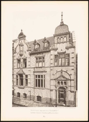 Wohnhaus Bleichstraße, Düsseldorf: Ansicht (aus: Moderne Neubauten, 1.Jg., 1894, hrsg. W. Kick)