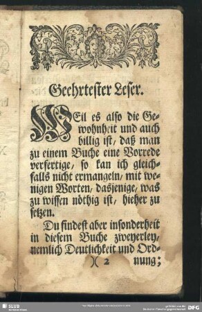[Vorrede] Geehrtester Leser