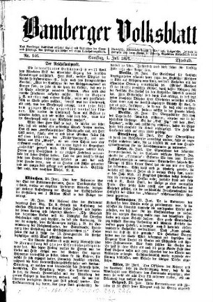 Bamberger Volksblatt. 1876, [2] = Juli - Dez