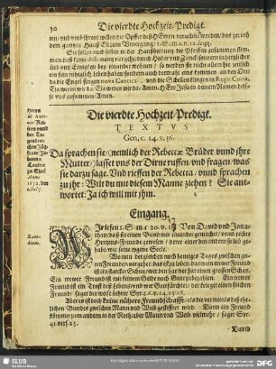 Die vierdte Hochzeit-Predigt