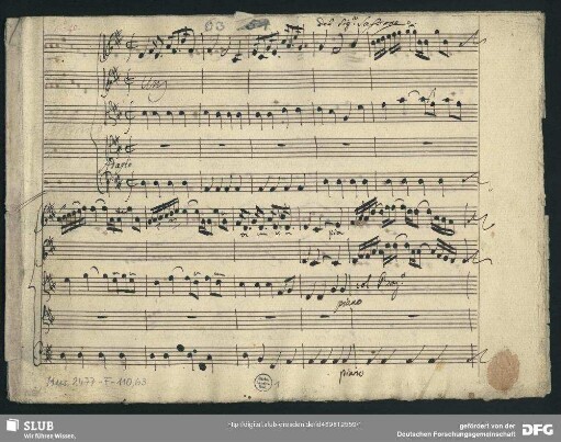 Tito Vespasiano. Excerpts - Mus.2477-F-110,63 : S, strings, bc