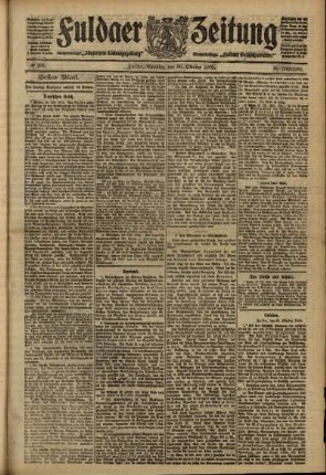 Erste Ausgabe vom Samstag, den 30. Oktober 1909.