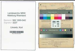 Entnazifizierung Kurt Linnartz , geb. 24.02.1909 (Maler)