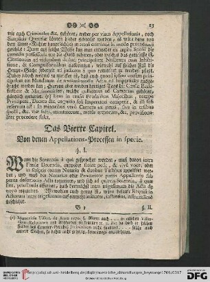 Das Vierte Capitel: Von denen Appellations-Processen in Specie
