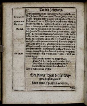 Der Ander Theil dieses Weynachtgesängleins.