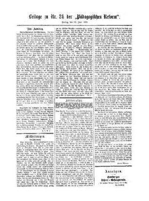 Mitteilungen : Beilage zu No. 24 der Pädagogischen Reform