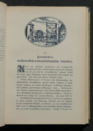 VI. Harsdörfers mathematisch-naturphilosophische Schiften.