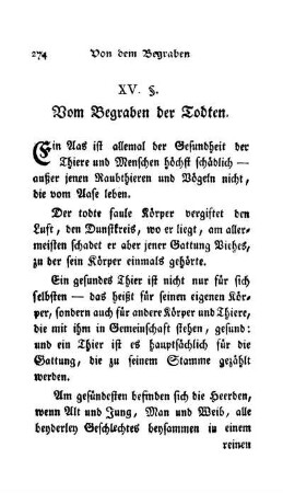 XV. §. Vom Begraben der Todten