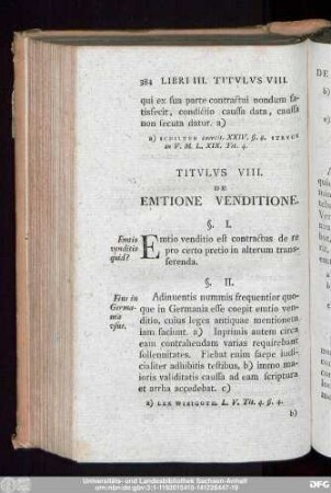 Titulus VIII. De Emtione Venditione.