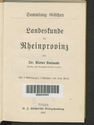 Landeskunde der Rheinprovinz