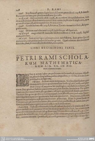 PETRI RAMI SCHOLARUM MATHEMATICARUM LIB. XX. IN NONUM elementorum.