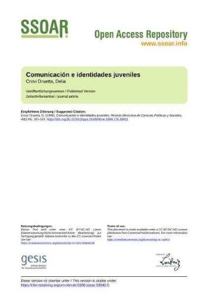 Comunicación e identidades juveniles
