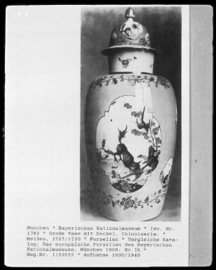 Große Vase mit Deckel, Chinoiserie