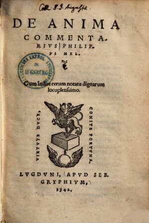 De anima commentarius Philippi Mel.
