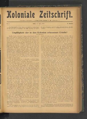 Ungültigkeit der in den Kolonien erlassenen Urteile?