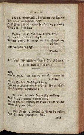 10. Auf die Wiederkunft des Königs