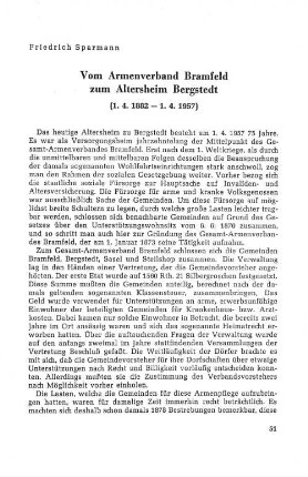 Vom Armenverband Bramfeld zum Altersheim Bergstedt (1.4.1882 - 1.4.1957)