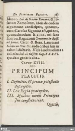 Caput XVIII. De Principum Placitis