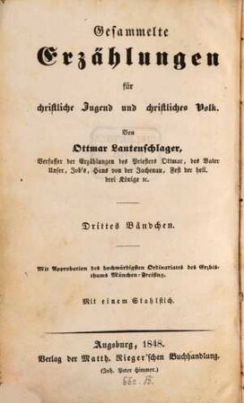 Malven : Erzählungen für christliche Jugend und christliches Volk ; mit einem Stahlstich