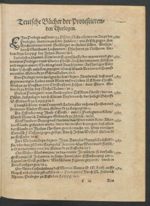 Teutsche Bücher der Protestierenden Theologen.