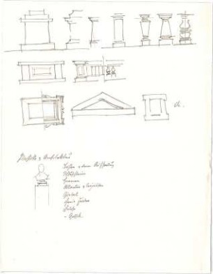 Lange, Ludwig; Skizzenblätter - Architekturglieder (Details)