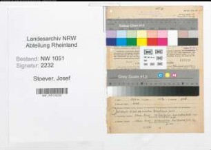 Entnazifizierung Josef Stoever , geb. 04.08.1891 (Schaffner)