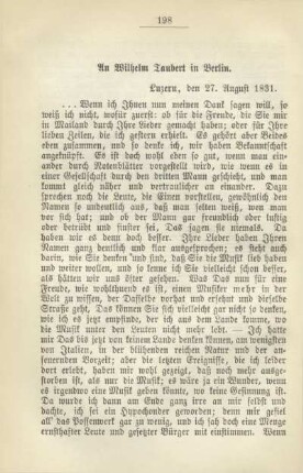 An Wilhelm Taubert in Berlin. Luzern, den 27. August 1831