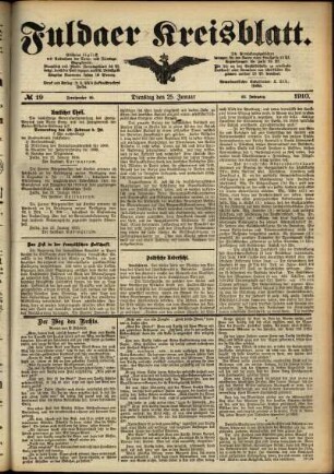 Ausgabe vom Dienstag, den 25. Januar 1910.