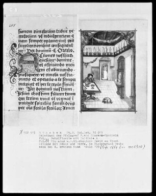 Die sieben Bußpsalmen - Gebetbuch des Pfalzgrafen Richard von Simmern-Sponheim — David wird bestraft, sein Kind wird krank, Folio 13