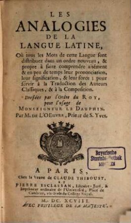 Les analogies de la langue latine