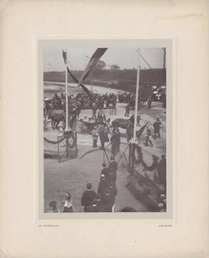 Maxau, Begrüßung Großherzog Friedrichs I. durch Honoratioren.