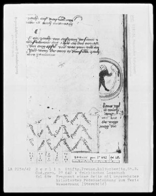 Fränkisches Losbuch — Planetenbild Saturn, ganz abgerissen, Folio 68verso