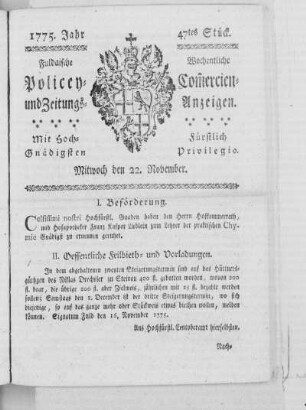 47tes Stück, Ausgabe vom 22. November 1775