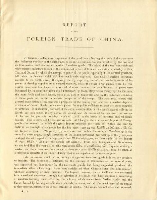 Report on the foreign trade of China